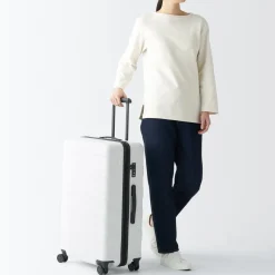 Discount Adjustable Handle Hard Shell Suitcase 75L - White | Check-In Check-In