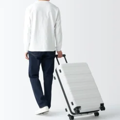 Discount Adjustable Handle Hard Shell Suitcase 75L - White | Check-In Check-In