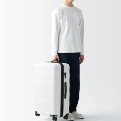 Discount Adjustable Handle Hard Shell Suitcase 75L - White | Check-In Check-In
