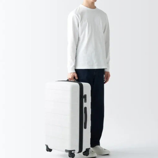 Discount Adjustable Handle Hard Shell Suitcase 75L - White | Check-In Check-In