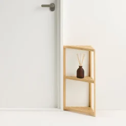 Sale Bamboo Corner Rack 3 Tiers Bamboo Storage Shelves & Racks