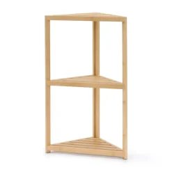 Sale Bamboo Corner Rack 3 Tiers Bamboo Storage Shelves & Racks