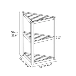 Sale Bamboo Corner Rack 3 Tiers Bamboo Storage Shelves & Racks
