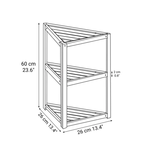 Sale Bamboo Corner Rack 3 Tiers Bamboo Storage Shelves & Racks