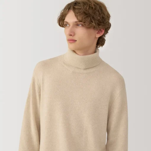 Online Labo Men's Natural Cashmere Turtleneck Sweater Sweaters & Cardigans