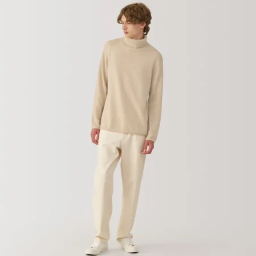 Online Labo Men's Natural Cashmere Turtleneck Sweater Sweaters & Cardigans