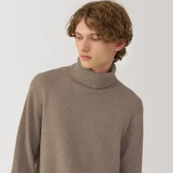 Online Labo Men's Natural Cashmere Turtleneck Sweater Sweaters & Cardigans