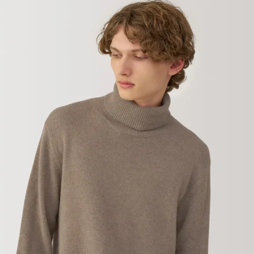 Online Labo Men's Natural Cashmere Turtleneck Sweater Sweaters & Cardigans