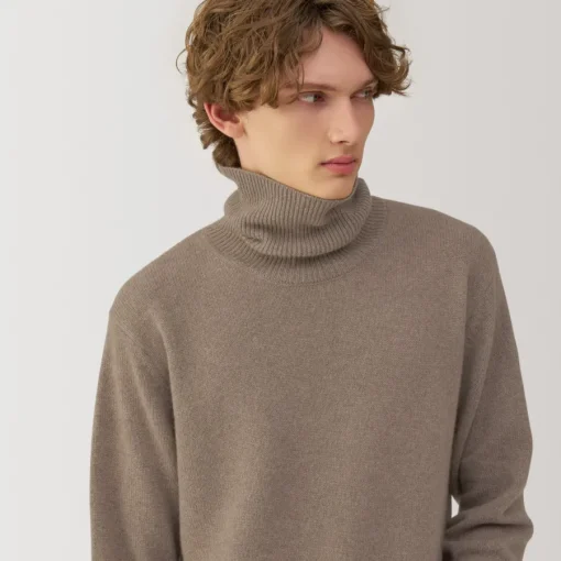 Online Labo Men's Natural Cashmere Turtleneck Sweater Sweaters & Cardigans