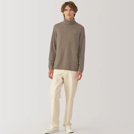 Online Labo Men's Natural Cashmere Turtleneck Sweater Sweaters & Cardigans