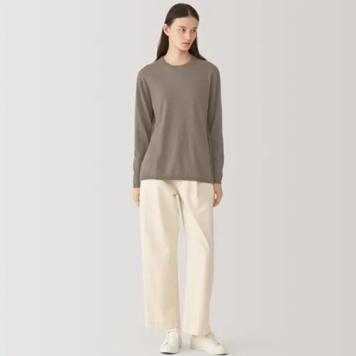 Best Labo Women's Natural Cashmere Crew Neck Sweater Women Sweaters & Cardigans