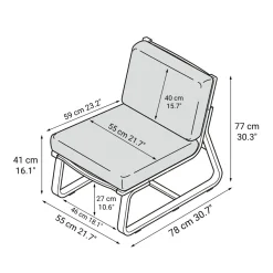 Outlet Living Dining Sofa Chair - Oak (Cover Sold Separately) Lounge Chairs|Sofas
