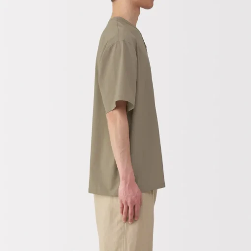 Clearance Men's Breathable Henley Woven T-Shirt T-Shirts