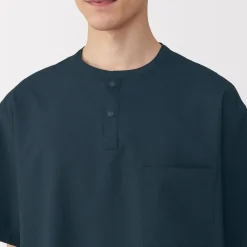 Clearance Men's Breathable Henley Woven T-Shirt T-Shirts