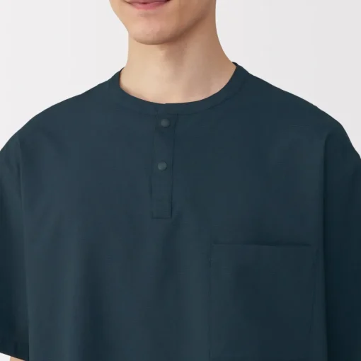 Clearance Men's Breathable Henley Woven T-Shirt T-Shirts