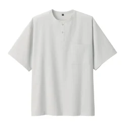 Clearance Men's Breathable Henley Woven T-Shirt T-Shirts