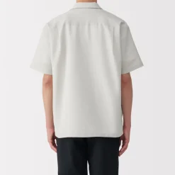Sale Men's Breathable Seersucker Open Collar Short Sleeve Shirt Shirts & Polos