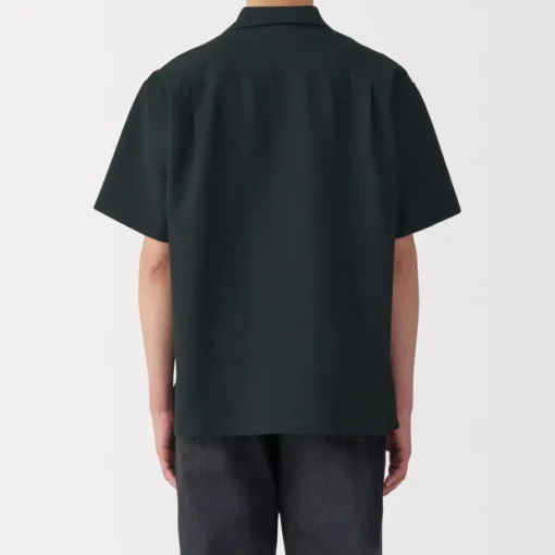Sale Men's Breathable Seersucker Open Collar Short Sleeve Shirt Shirts & Polos