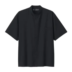 Hot Men's Breathable Stand Collar Short Sleeve Shirt Shirts & Polos
