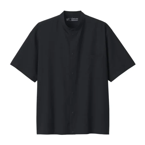 Hot Men's Breathable Stand Collar Short Sleeve Shirt Shirts & Polos