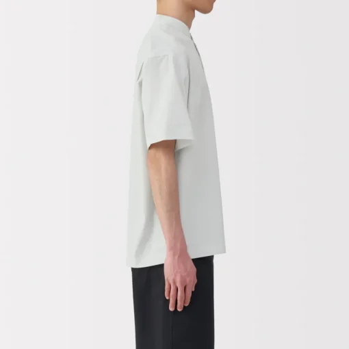 Hot Men's Breathable Stand Collar Short Sleeve Shirt Shirts & Polos