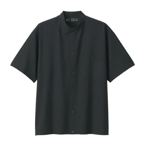 Hot Men's Breathable Stand Collar Short Sleeve Shirt Shirts & Polos
