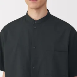 Hot Men's Breathable Stand Collar Short Sleeve Shirt Shirts & Polos