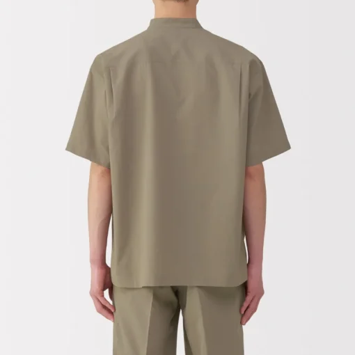Hot Men's Breathable Stand Collar Short Sleeve Shirt Shirts & Polos