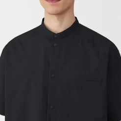 Hot Men's Breathable Stand Collar Short Sleeve Shirt Shirts & Polos