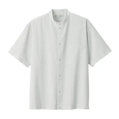 Hot Men's Breathable Stand Collar Short Sleeve Shirt Shirts & Polos