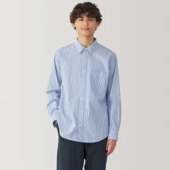 Online Men's Broadcloth Striped Long Sleeve Shirt Shirts & Polos