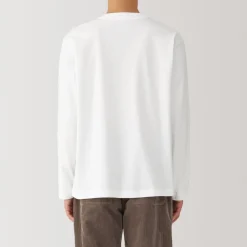 Sale Men's Brushed Crew Neck Long Sleeve T-Shirt T-Shirts