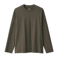 Sale Men's Brushed Crew Neck Long Sleeve T-Shirt T-Shirts