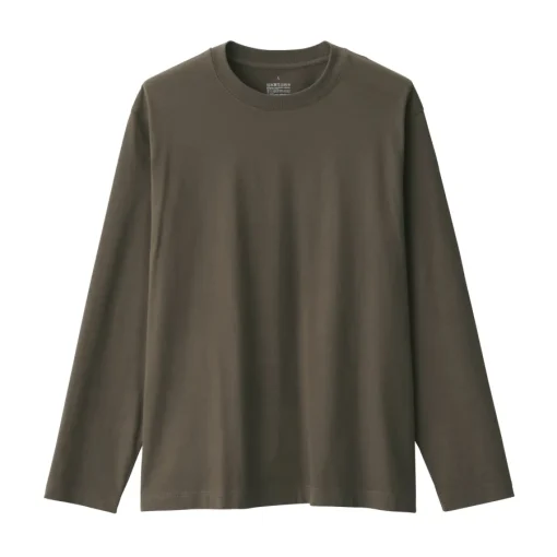 Sale Men's Brushed Crew Neck Long Sleeve T-Shirt T-Shirts