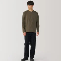 Sale Men's Brushed Crew Neck Long Sleeve T-Shirt T-Shirts