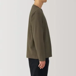 Sale Men's Brushed Crew Neck Long Sleeve T-Shirt T-Shirts