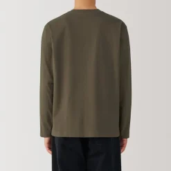 Sale Men's Brushed Crew Neck Long Sleeve T-Shirt T-Shirts