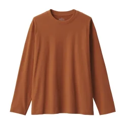 Sale Men's Brushed Crew Neck Long Sleeve T-Shirt T-Shirts