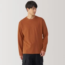 Sale Men's Brushed Crew Neck Long Sleeve T-Shirt T-Shirts