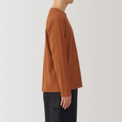 Sale Men's Brushed Crew Neck Long Sleeve T-Shirt T-Shirts
