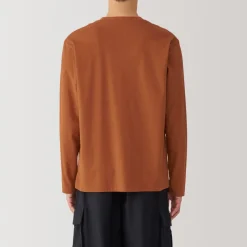 Sale Men's Brushed Crew Neck Long Sleeve T-Shirt T-Shirts