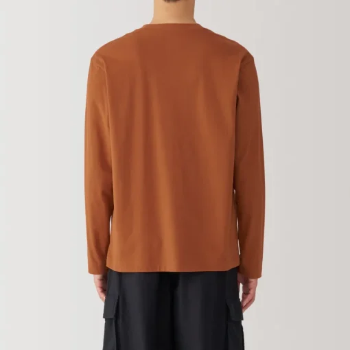 Sale Men's Brushed Crew Neck Long Sleeve T-Shirt T-Shirts