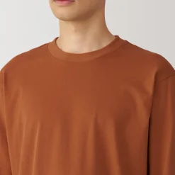 Sale Men's Brushed Crew Neck Long Sleeve T-Shirt T-Shirts
