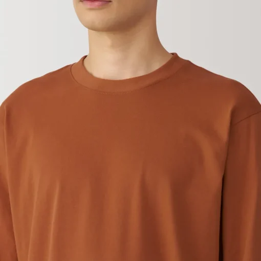 Sale Men's Brushed Crew Neck Long Sleeve T-Shirt T-Shirts