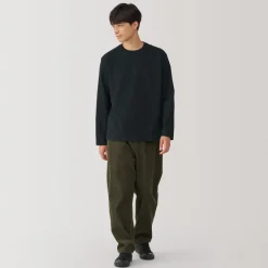 Sale Men's Brushed Crew Neck Long Sleeve T-Shirt T-Shirts
