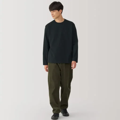 Sale Men's Brushed Crew Neck Long Sleeve T-Shirt T-Shirts