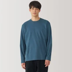 Sale Men's Brushed Crew Neck Long Sleeve T-Shirt T-Shirts