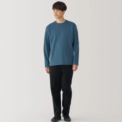 Sale Men's Brushed Crew Neck Long Sleeve T-Shirt T-Shirts