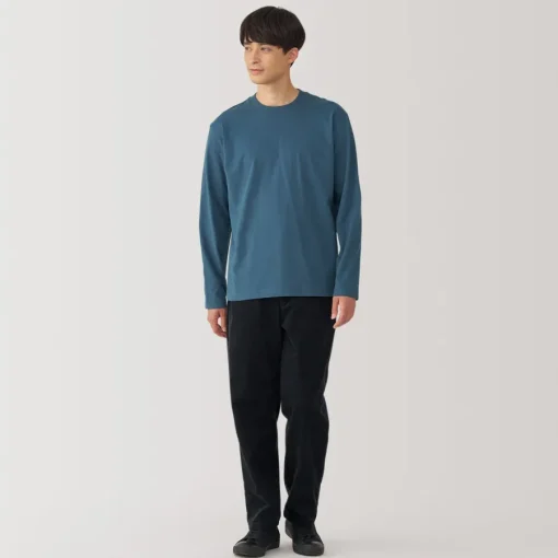 Sale Men's Brushed Crew Neck Long Sleeve T-Shirt T-Shirts
