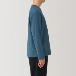 Sale Men's Brushed Crew Neck Long Sleeve T-Shirt T-Shirts